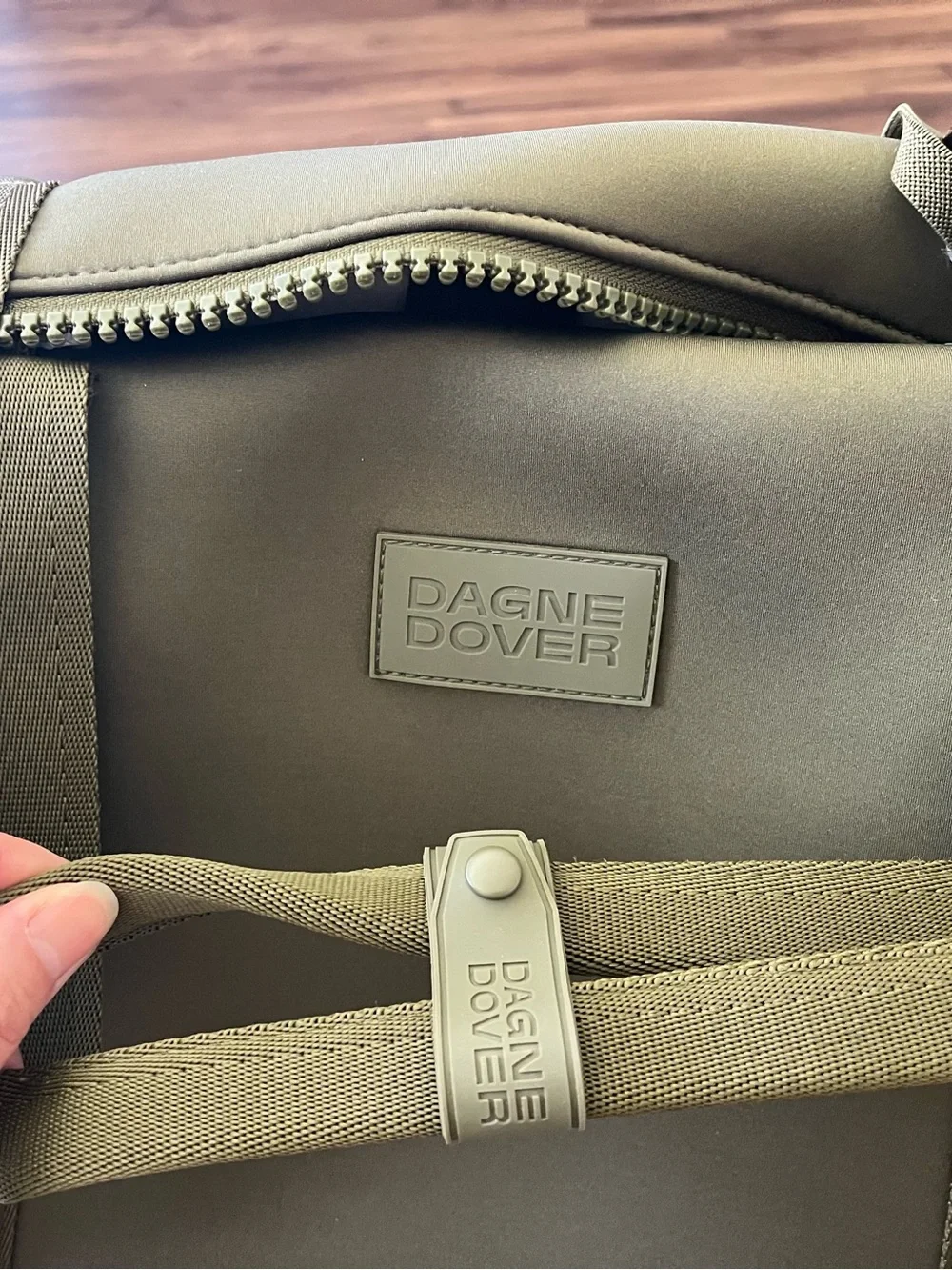 Dagne Dover Olive Green Neoprene Duffel Bag - NWT